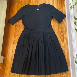 Kate Spade Saturday navy midi pleated dress.